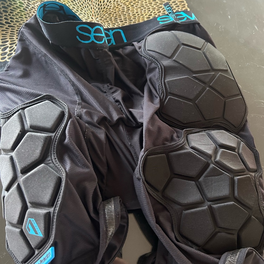 Seven7 Black and Blue Padded Shorts